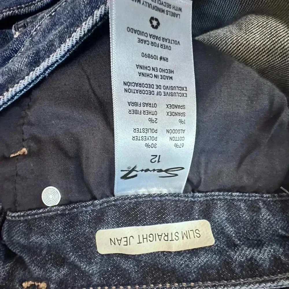 Seven7 Blue Slim Straight High Rise  Relaxed Jeans - Picture 5 of 5